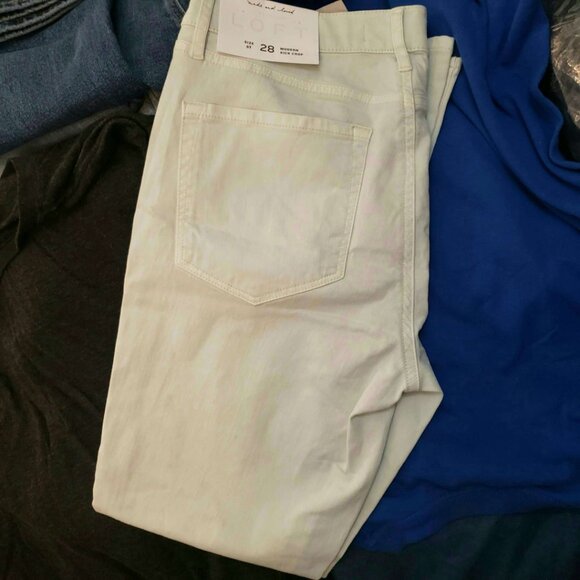 Ann Taylor Loft Light Green Modern Kick Crop 28/6T NWT - Picture 3 of 7